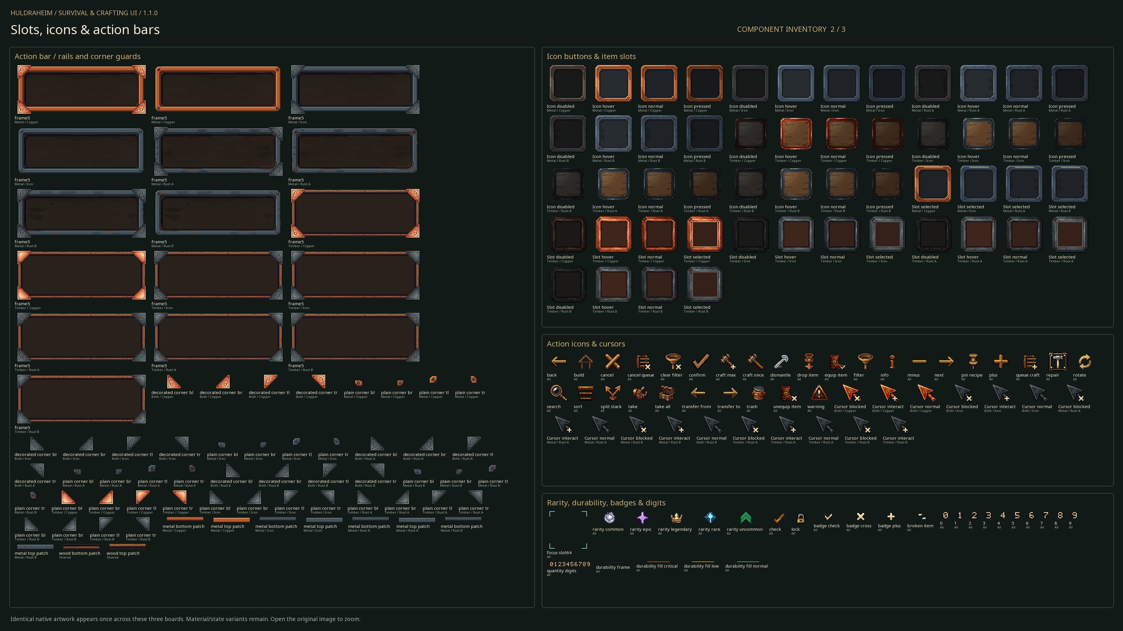 Slots, action bars, icons & item markings